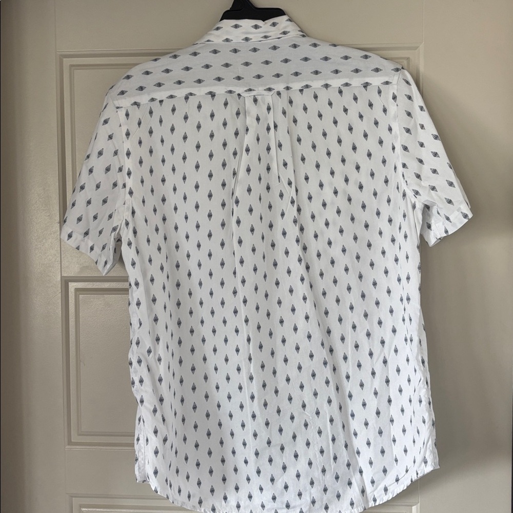 Jachs New York White and Black Geometric Short Sleeve button down Shirt medium- - Picture 9 of 10